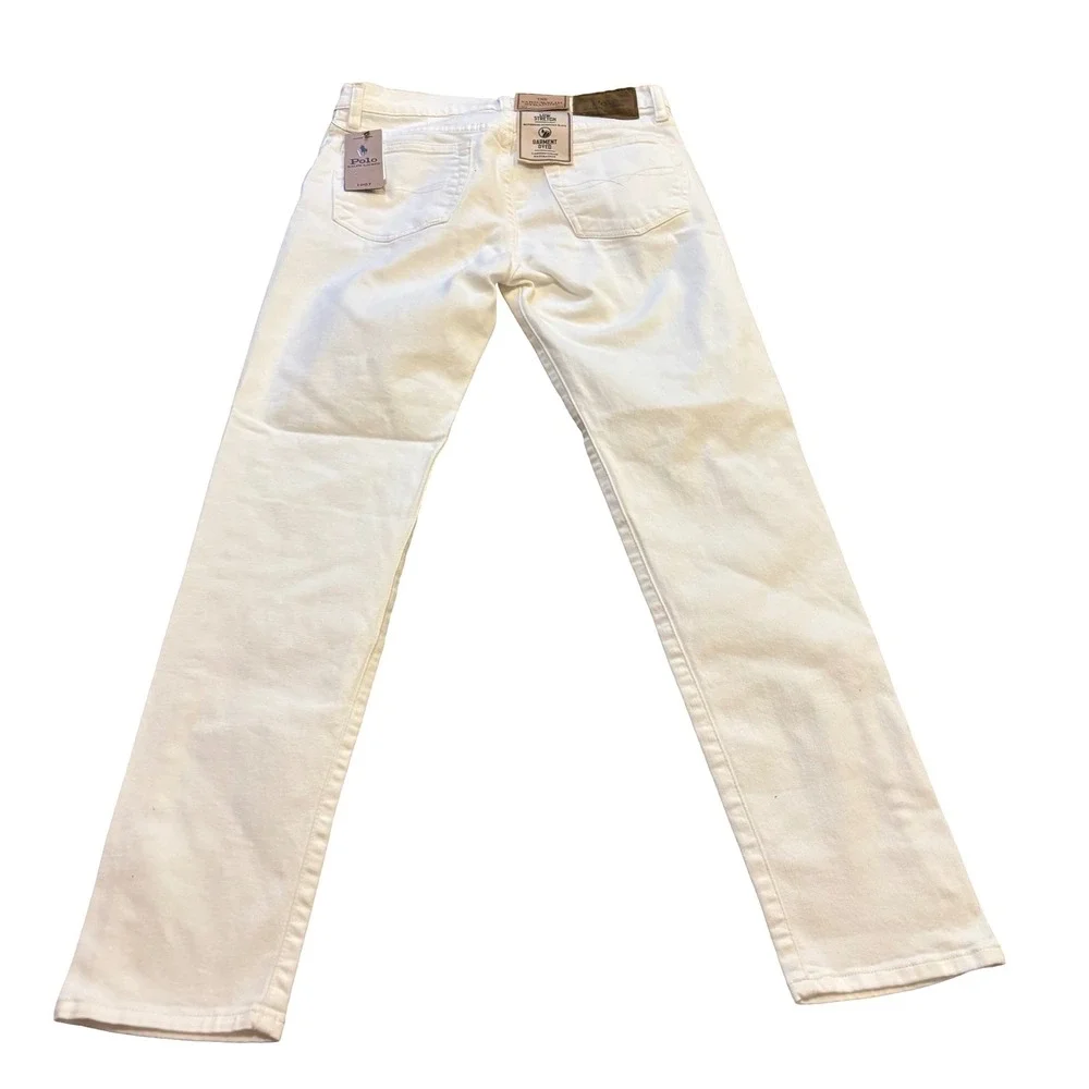 Polo Ralph Lauren Mens Varick Slim Straight White Stretch Jeans 30x30 NWT